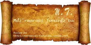 Mármarosi Tonuzóba névjegykártya